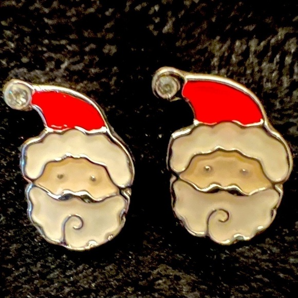 Santa Earrings with Swarovski Crystal | Handmade Holiday Jewelry NWT - Picture 7 of 15